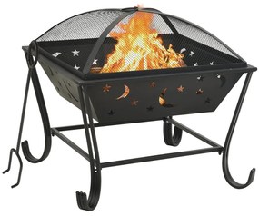 vidaXL Braseira com atiçador 62 cm XXL aço