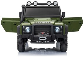 Jipe elétrico para crianças Land Rover Defender 110 SVX 12V, 4X4, luzes LED, bateria de lítio, licença ORIGINAL Verde