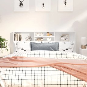 vidaXL Armário de cabeceira 180x19x103,5 cm branco brilhante
