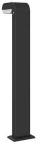 Candeeiros de chão p/ exterior 3pcs 80cm alumínio fundido preto