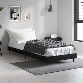 Estrutura de cama 75x190 cm derivados de madeira preto