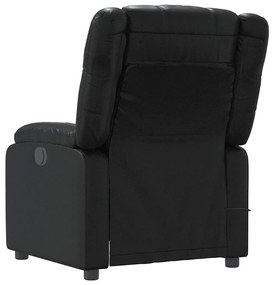 Poltrona de massagens reclinável couro artificial preto