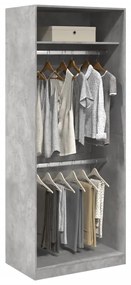 vidaXL Roupeiro 80x50x200 cm derivados de madeira cinzento cimento