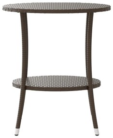 Cadeiras jardim reclináveis 2 pcs c/ mesa vime PE castanho