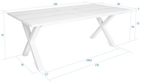 Mesa de sala de jantar | 10 pessoas | 200 | Robusto e estável graças à sua estrutura e pernas sólidas | Ideal para reuniões familiares | Branco | Esti