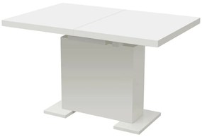 Mesa de jantar extensível, branco brilhante