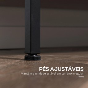 HOMCOM Estante Estilo Industrial de 4 Níveis Estante de Madeira com 7 Compartimentos para Sala de Estar Escritório Estúdio Anti-Tombo 74x30x155cm Marrom Rústico