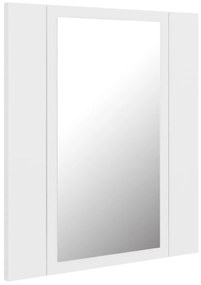 Armário espelhado casa de banho LED 40x12x45 cm acrílico branco