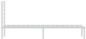 Estrutura de cama com cabeceira 90x190 cm metal branco