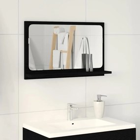 Espelho de Casa de Banho vidaXL em Carvalho Preto 60x10,5x37 cm em Madeira Reforçada