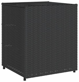 Armário de arrumação p/ jardim 55x59x69 cm vime PE preto