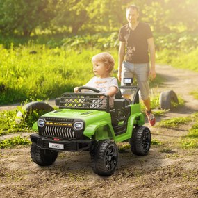 Carro Elétrico para Crianças Carro Elétrico Infantil UTV 12V com Velocidade Ajustável USB e Faróis  95x62,5x65 cm Verde