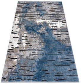 Tapete moderno COZY 8876 Rio - Structural dois níveis de lã azul
