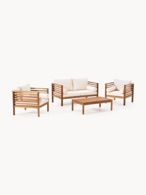 Conjunto lounge de jardim em madeira de acácia Bo, conjunto de 4