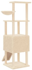 Árvore para gatos c/ postes arranhadores sisal 153 cm cor creme