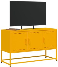 Móvel de TV 100,5x39x60,5 cm aço amarelo mostarda