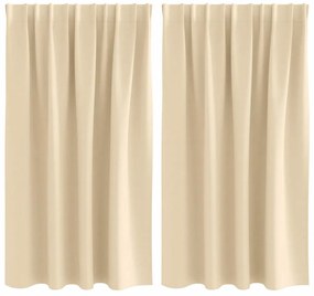 Cortinas com cortinas 2 pcs Creme 140 x 140 cm Poliéster
