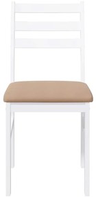 Cadeiras de jantar com almofadões 2 pcs madeira maciça branco