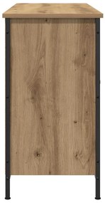 Armário de TV vidaXL Preto Carvalho 101x35x65 cm Madeira Ing. e Aço