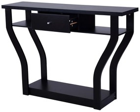 Mesa de entrada moderna com gaveta de armazenamento para escritório - cinza