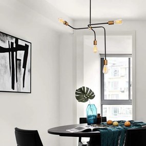 Chandelier Denge – Preto e Cobre – 58 x 58 cm