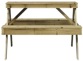 Mesa de piquenique 105x134x75 cm madeira de pinho impregnada