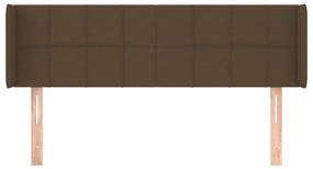 Cabeceira de cama c/ abas tecido 147x16x78/88cm castanho-escuro