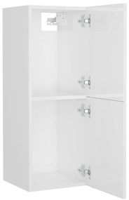Conj. móveis casa de banho derivados madeira branco brilhante