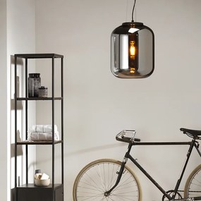 LED Candeeiro de suspensão inteligente preto com vidro fumê incl. WiFi A60 - Bliss Retro,Moderno