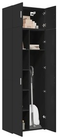 Armário de arrumação 70x42,5x225 cm derivados de madeira preto