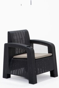 Conjunto de Lounge de Jardim Olimpos com 2 Poltronas e Mesa de Centro