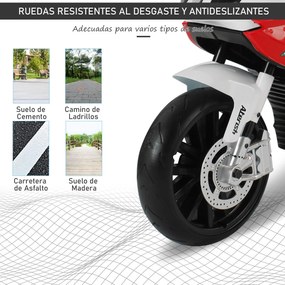 HomCom® Moto Eléctrica Infantil para Crianças 3-8 Anos Batería 12V 2 Motores com Luzes e Sons 110x47x69cm PP
