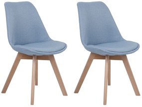 Conjunto de 2 cadeiras de jantar em tecido azul claro DAKOTA II Beliani