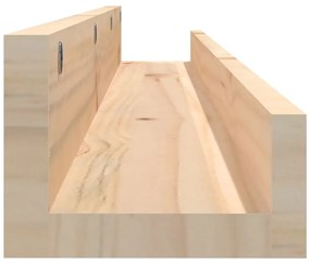 Prateleiras de parede 2 pcs 110x12x9 cm madeira de pinho maciça