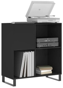 Armário para discos 84,5x38x89 cm derivados de madeira preto