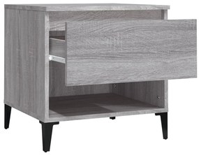 Mesas de apoio 2 pcs 50x46x50 cm deriv. madeira cinzento sonoma