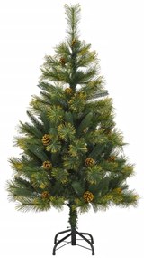 Árvore de Natal artificial articulada com pinhas 120 cm