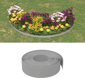 vidaXL Bordas de jardim 5 pcs 10 m 15 cm polietileno cinzento