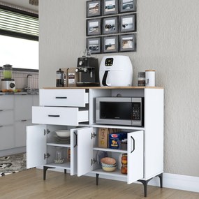 Armário Multiusos JE166 – Branco Nogal – 120x98,6x40 cm