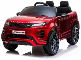 Carro elétrico para crianças 12V Range Rover Evoque pneus borracha e assento pele sintetica Vermelho