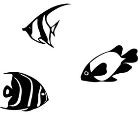 Acessório Decorativo de Metal Fishes – Preto – 21x26 cm, 24x26 cm, 20x