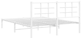 Estrutura de cama com cabeceira 150x200 cm metal branco