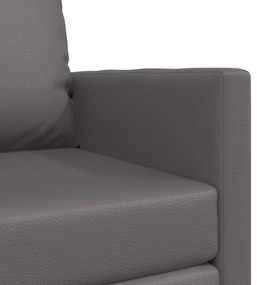 Sofá-Cama 2-em-1 Cinza 74x77x81 cm Pele Sintética