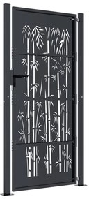 Portão de jardim 105x180 cm aço design bambu antracite