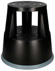 Tamborete / Escadote Q-Connect com Rodas Retrateis Preto