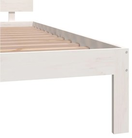 Estrutura de cama 200x200 cm pinho maciço branco