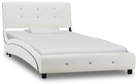 Cama com colchão 90x200 cm couro artificial branco