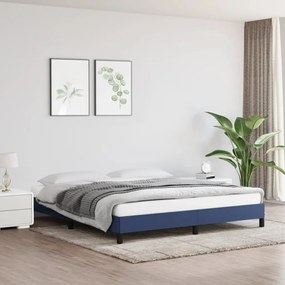 Estrutura de cama sem colchão 160x200 cm tecido azul