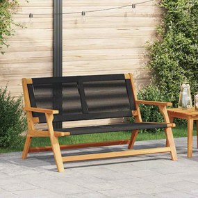 Banco de Jardim Preto 76x122x73 cm Madeira Maciça de Acácia
