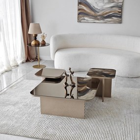 Conjunto de Mesas de Centro Jazz – Bege Bronze – Várias Medidas